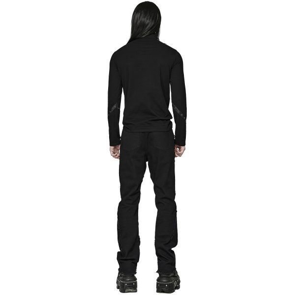 à prix réduits PUNK RAVE Pantalon ‘Punk Spider Mesh’ Noir 4