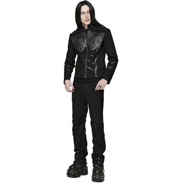 à prix réduits PUNK RAVE Pantalon ‘Punk Spider Mesh’ Noir 5