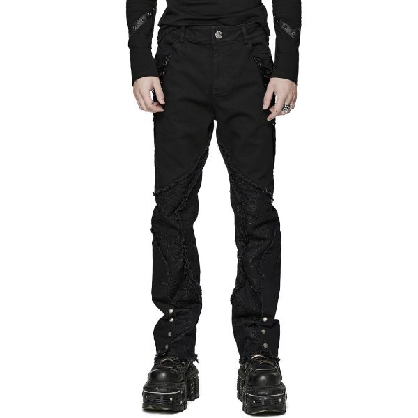 à prix réduits PUNK RAVE Pantalon ‘Punk Spider Mesh’ Noir 6