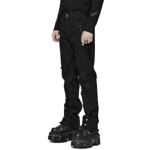 à prix réduits PUNK RAVE Pantalon ‘Punk Spider Mesh’ Noir 28