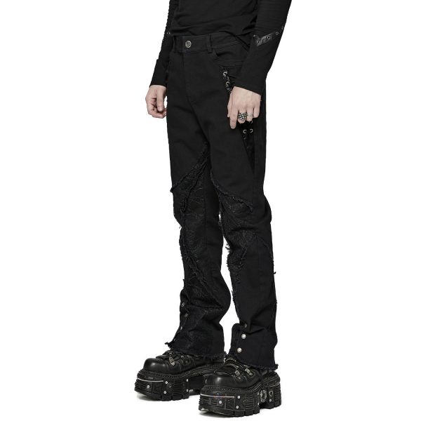 à prix réduits PUNK RAVE Pantalon ‘Punk Spider Mesh’ Noir 8