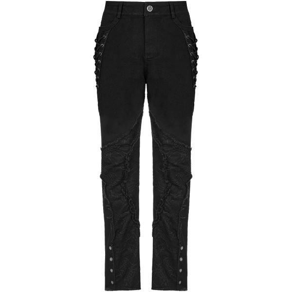 à prix réduits PUNK RAVE Pantalon ‘Punk Spider Mesh’ Noir 9