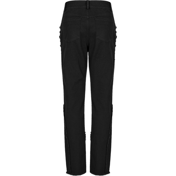 à prix réduits PUNK RAVE Pantalon ‘Punk Spider Mesh’ Noir 10