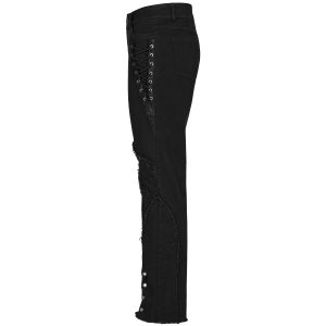 à prix réduits PUNK RAVE Pantalon ‘Punk Spider Mesh’ Noir 34