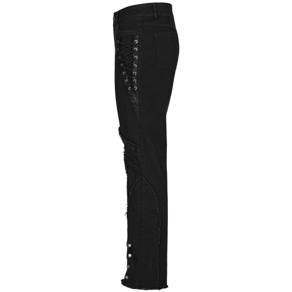 à prix réduits PUNK RAVE Pantalon ‘Punk Spider Mesh’ Noir 11