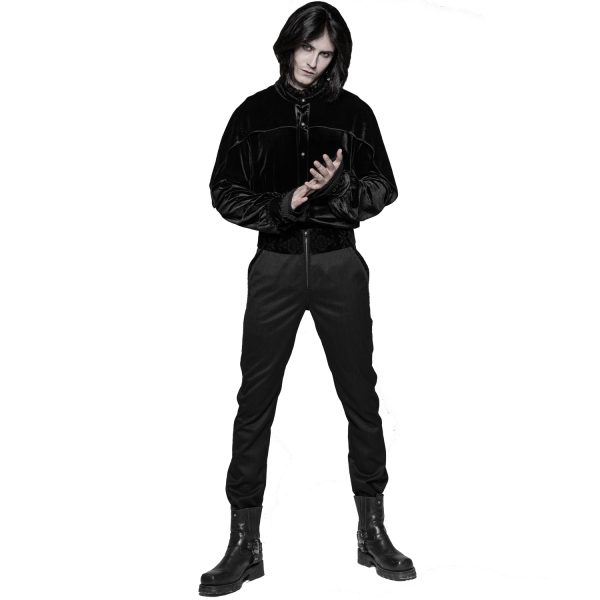 PUNK RAVE Pantalon ‘Romantic Goth’ Noir Avec Ceinture En Velours outlet soldes 3