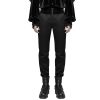 PUNK RAVE Pantalon ‘Romantic Goth’ Noir Avec Ceinture En Velours outlet soldes 58