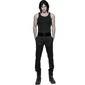 PUNK RAVE Pantalon ‘Romantic Goth’ Noir Avec Ceinture En Velours outlet soldes 24