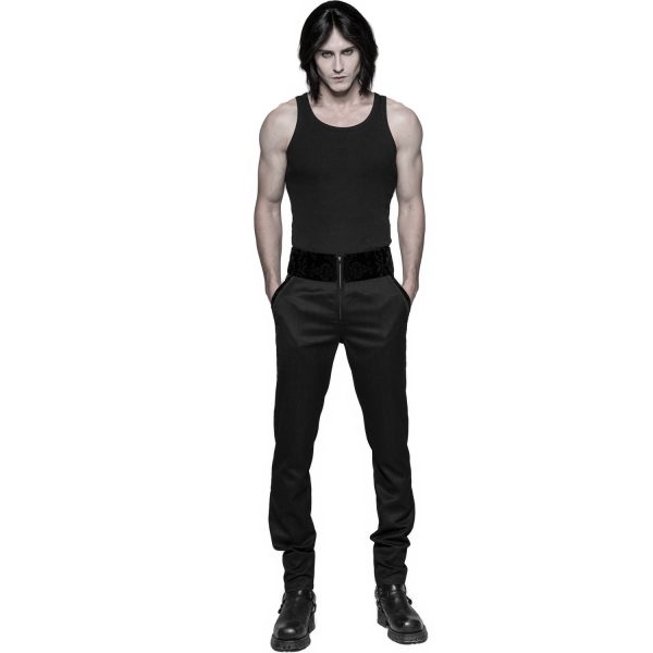 PUNK RAVE Pantalon ‘Romantic Goth’ Noir Avec Ceinture En Velours outlet soldes 5