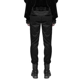 PUNK RAVE Pantalon ‘Romantic Goth’ Noir Avec Ceinture En Velours outlet soldes 30