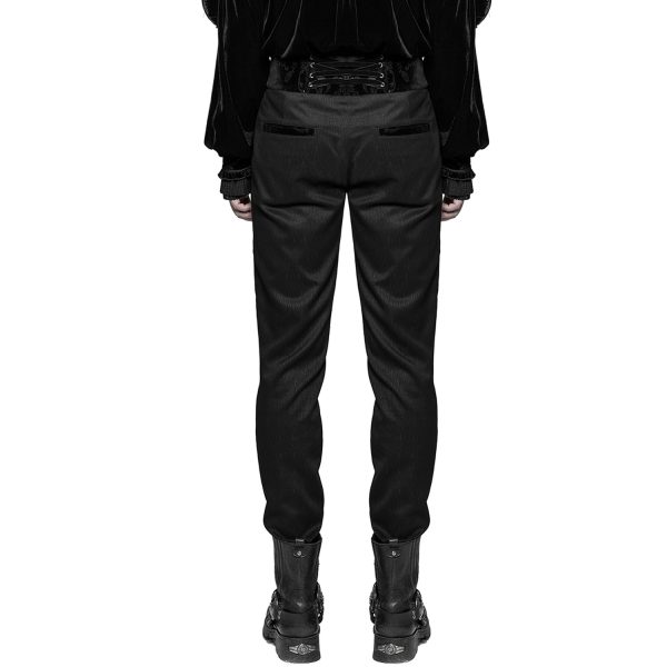 PUNK RAVE Pantalon ‘Romantic Goth’ Noir Avec Ceinture En Velours outlet soldes 8