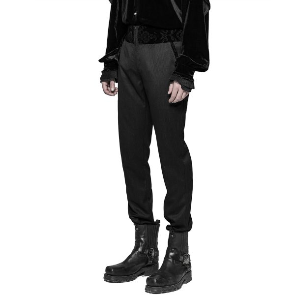 PUNK RAVE Pantalon ‘Romantic Goth’ Noir Avec Ceinture En Velours outlet soldes 9