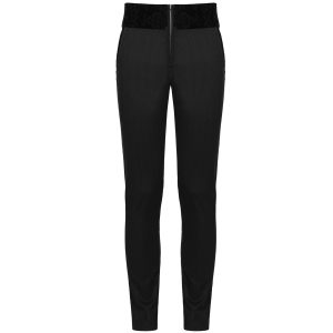 PUNK RAVE Pantalon ‘Romantic Goth’ Noir Avec Ceinture En Velours outlet soldes 36