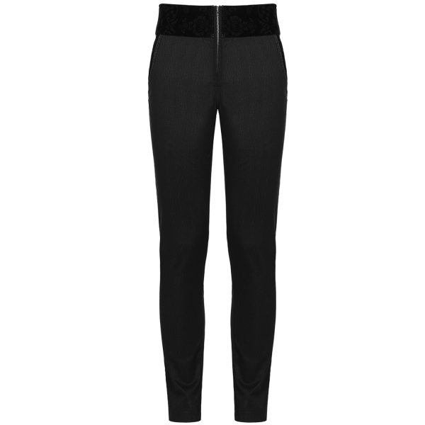 PUNK RAVE Pantalon ‘Romantic Goth’ Noir Avec Ceinture En Velours outlet soldes 11