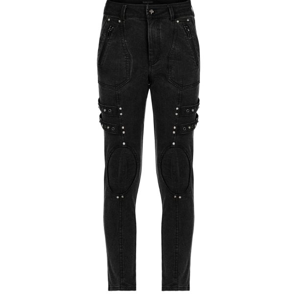 Acheter Maintenant PUNK RAVE Pantalon ‘Samhain’ En Denim Noir 12