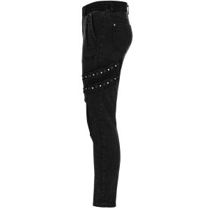 Acheter Maintenant PUNK RAVE Pantalon ‘Samhain’ En Denim Noir 43