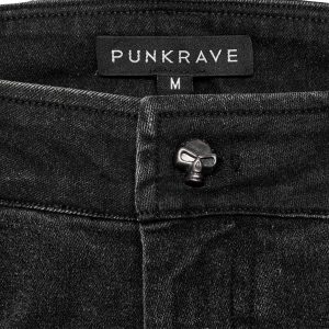 Acheter Maintenant PUNK RAVE Pantalon ‘Samhain’ En Denim Noir 45