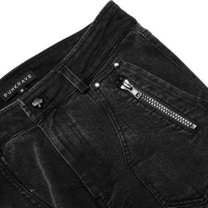 Acheter Maintenant PUNK RAVE Pantalon ‘Samhain’ En Denim Noir 47