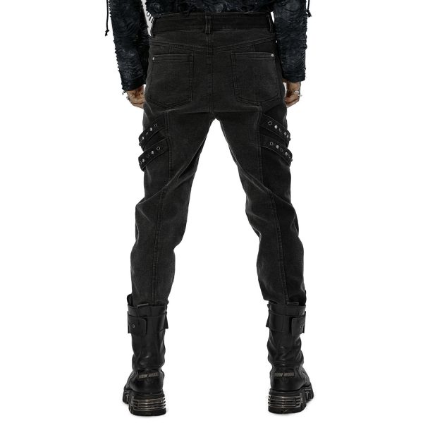 Acheter Maintenant PUNK RAVE Pantalon ‘Samhain’ En Denim Noir 9