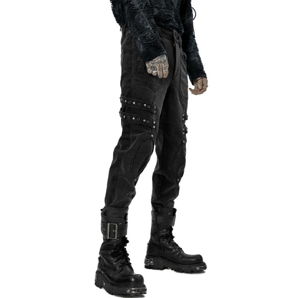 Acheter Maintenant PUNK RAVE Pantalon ‘Samhain’ En Denim Noir 10