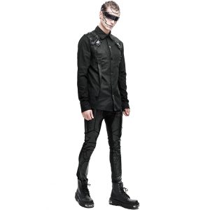 DEVIL FASHION Pantalon Skinny ‘Robot Armor’ Noir Pour Hommes pas cher en vente 25