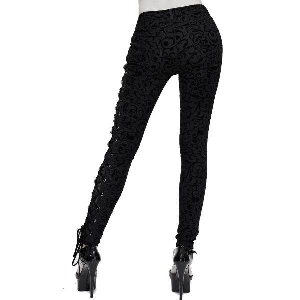 meilleur cadeau DEVIL FASHION Pantalon ‘Slim Lace’ Noir 6