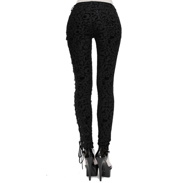 meilleur cadeau DEVIL FASHION Pantalon ‘Slim Lace’ Noir 7