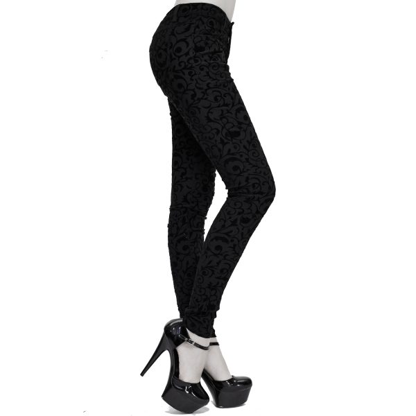 meilleur cadeau DEVIL FASHION Pantalon ‘Slim Lace’ Noir 8