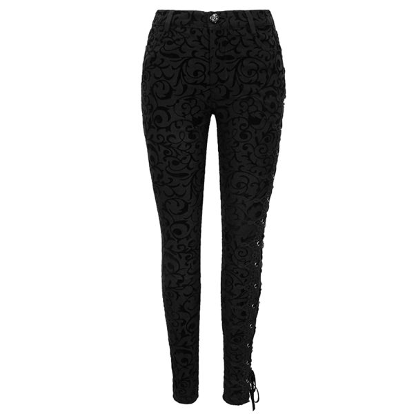 meilleur cadeau DEVIL FASHION Pantalon ‘Slim Lace’ Noir 10