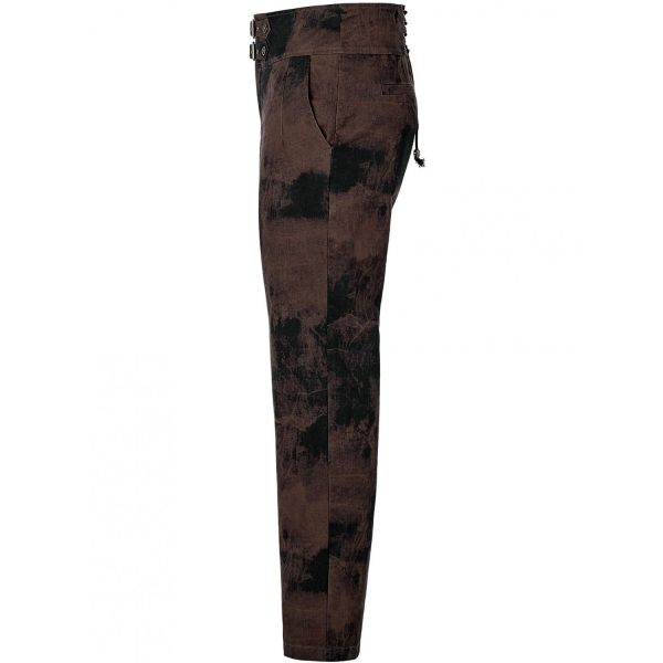 PUNK RAVE Pantalon Steampunk ‘Coyote’ Marron vente en ligne pas cher 8