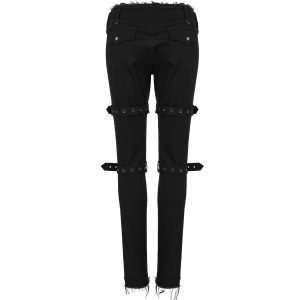 Livraison Standard/Rapide PUNK RAVE Pantalon Taille Basse ‘Katell’ Noir 38