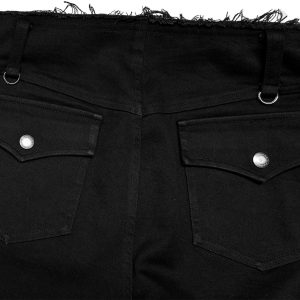 Livraison Standard/Rapide PUNK RAVE Pantalon Taille Basse ‘Katell’ Noir 44