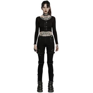 Livraison Standard/Rapide PUNK RAVE Pantalon Taille Basse ‘Katell’ Noir 24