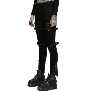 Livraison Standard/Rapide PUNK RAVE Pantalon Taille Basse ‘Katell’ Noir 34