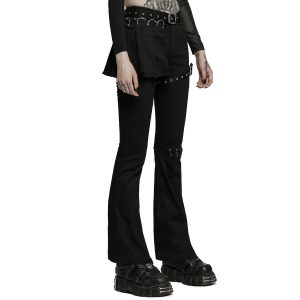 PUNK RAVE Pantalon Taille Mi Haute ‘Lamia’ Avec Sur-jupe Noir REMISE allant 28