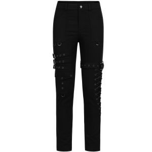 Pas Cher soldes France PUNK RAVE Pantalon ‘Tierney’ Noir 38