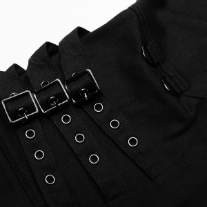 Pas Cher soldes France PUNK RAVE Pantalon ‘Tierney’ Noir 46