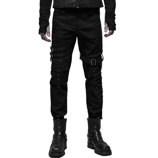 Pas Cher soldes France PUNK RAVE Pantalon ‘Tierney’ Noir 8