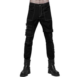 PUNK RAVE Pantalon ‘Tierney’ Noir Et Blanc site en ligne 42