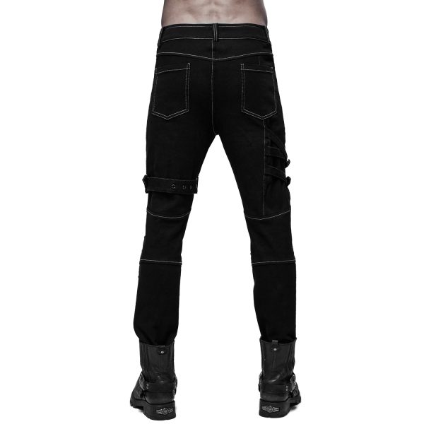 PUNK RAVE Pantalon ‘Tierney’ Noir Et Blanc site en ligne 13