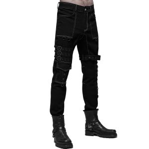 PUNK RAVE Pantalon ‘Tierney’ Noir Et Blanc site en ligne 48