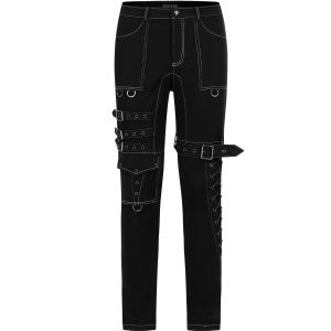 PUNK RAVE Pantalon ‘Tierney’ Noir Et Blanc site en ligne 50