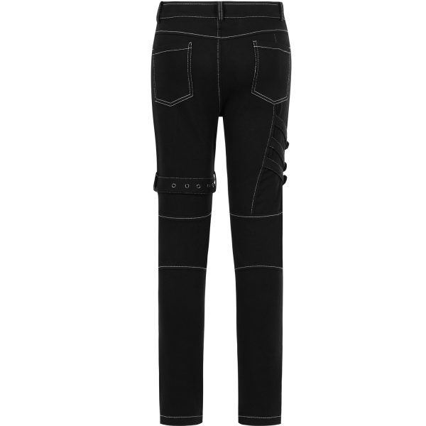 PUNK RAVE Pantalon ‘Tierney’ Noir Et Blanc site en ligne 17