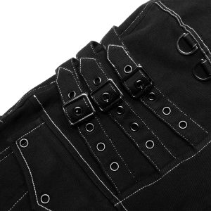 PUNK RAVE Pantalon ‘Tierney’ Noir Et Blanc site en ligne 60