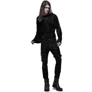 PUNK RAVE Pantalon ‘Tierney’ Noir Et Blanc site en ligne 36