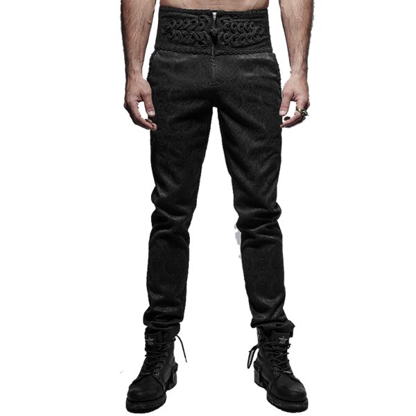 PUNK RAVE Pantalon ‘Torero’ En Brocart Noir grande qualité 6