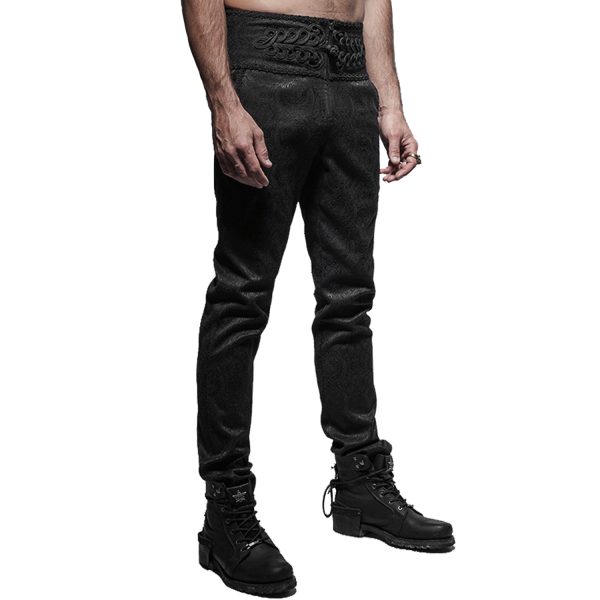 PUNK RAVE Pantalon ‘Torero’ En Brocart Noir grande qualité 8