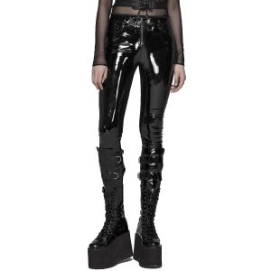 achetez pas cher PUNK RAVE Pantalon ‘Toxica’ En Vinyle Noir 46