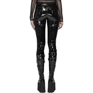 achetez pas cher PUNK RAVE Pantalon ‘Toxica’ En Vinyle Noir 48