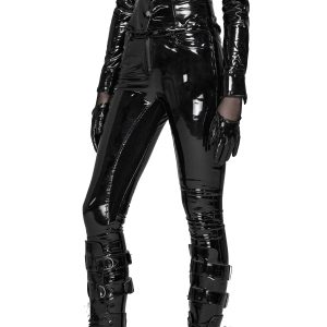 achetez pas cher PUNK RAVE Pantalon ‘Toxica’ En Vinyle Noir 52